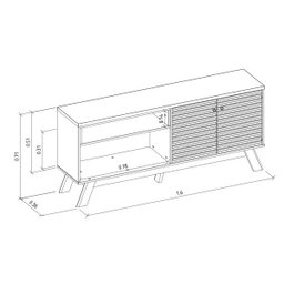 Rack Camboriú para TVs até 70 Polegadas Amêndoa/Titânio Linea Brasil - 6