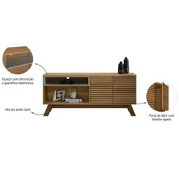 Rack Camboriú para TVs até 70 Polegadas Amêndoa/Titânio Linea Brasil - 7