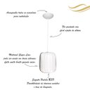 Ver imagem 3 de Luminária Teto Moderno Bivolt E27 Sala Mesa Ilha Bancada Esmeralda 20cm Branco