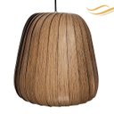 Ver imagem 1 de Luminária Pendente Moderno Bivolt E27 Sala Mesa Ilha Bancada Safira 30cm Freijó