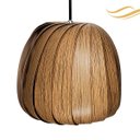 Ver imagem 1 de Luminária Pendente Moderno Bivolt E27 Sala Mesa Ilha Bancada Safira 20cm Freijó
