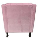 Ver imagem 2 de Poltronas Decorativa Pés Luis XV Gênises Encosto Estilo Capitonê Suede Rosa - DS Estofados
