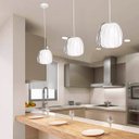 Ver imagem 4 de Luminária Pendente Moderno Bivolt E27 Sala Mesa Ilha Bancada Safira 20cm Branco