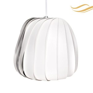 Luminária Pendente Moderno Bivolt E27 Sala Mesa Ilha Bancada Safira 20cm Branco
