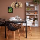 Ver imagem 4 de Luminária Teto Madeira Bivolt E27 Sala Mesa Ilha Cozinha Balcão Londres Marrom