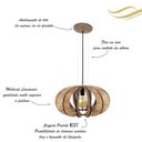 Ver imagem 3 de Luminária Teto Madeira Bivolt E27 Sala Mesa Ilha Cozinha Balcão Londres Marrom