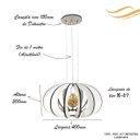 Ver imagem 2 de Luminária Teto Madeira Bivolt E27 Sala Mesa Ilha Cozinha Balcão Londres Branco