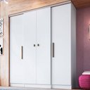Ver imagem 1 de Guarda-Roupa Casal Miami 4 Portas 2 Gavetas em MDF Branco Doripel Móveis