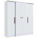 Ver imagem 2 de Guarda-Roupa Casal Miami 4 Portas 2 Gavetas Branco - Doripel Móveis
