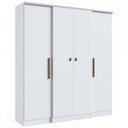 Ver imagem 2 de Guarda-Roupa Casal Miami 4 Portas 2 Gavetas em MDF Branco Doripel Móveis