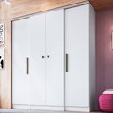 Ver imagem 1 de Guarda-Roupa Casal Miami 4 Portas 2 Gavetas Branco - Doripel Móveis
