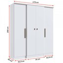 Ver imagem 4 de Guarda-Roupa Casal Miami 4 Portas 2 Gavetas em MDF Branco Doripel Móveis