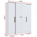 Ver imagem 4 de Guarda-Roupa Casal Miami 4 Portas 2 Gavetas Branco - Doripel Móveis