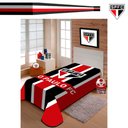 Ver imagem 2 de Cobertor Raschel Plus Casal 180x220cm São Paulo Fc Vermelho Jolitex