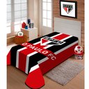 Ver imagem 3 de Cobertor Raschel Plus Casal 180x220cm São Paulo Fc Vermelho Jolitex