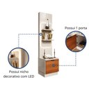 Ver imagem 2 de Kit 2 Mesas de Cabeceira com LED Nicho Torre em MDP 25mm para Quarto - Movelove Off White/Jequitiba
