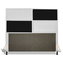 Ver imagem 1 de Cabeceira Estofada Tóquio 140 cm Para Cama Box Quarto Casal MV Sintético Branco Suede Preto