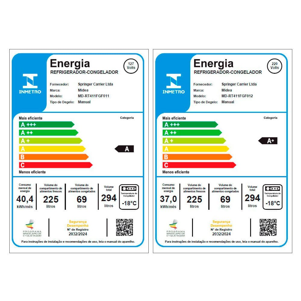 Geladeira Frost Free Duplex 294l Cycle Defrost Branca Midea Md-rt411fgf011 - 127v - 6