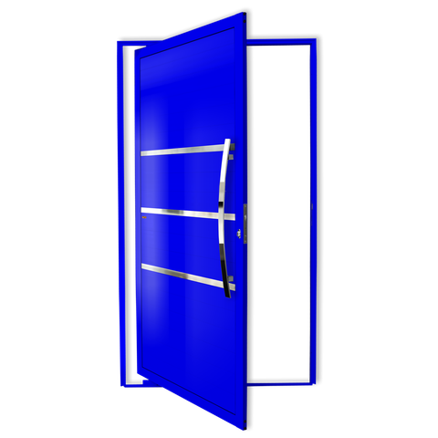 Porta Pivotante Alumínio Lambril Evolution c/Puxador D.Azul 120 Brimak