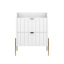 Ver imagem 2 de Mesa de Cabeceira Venus 45 Branco com Base Dourado