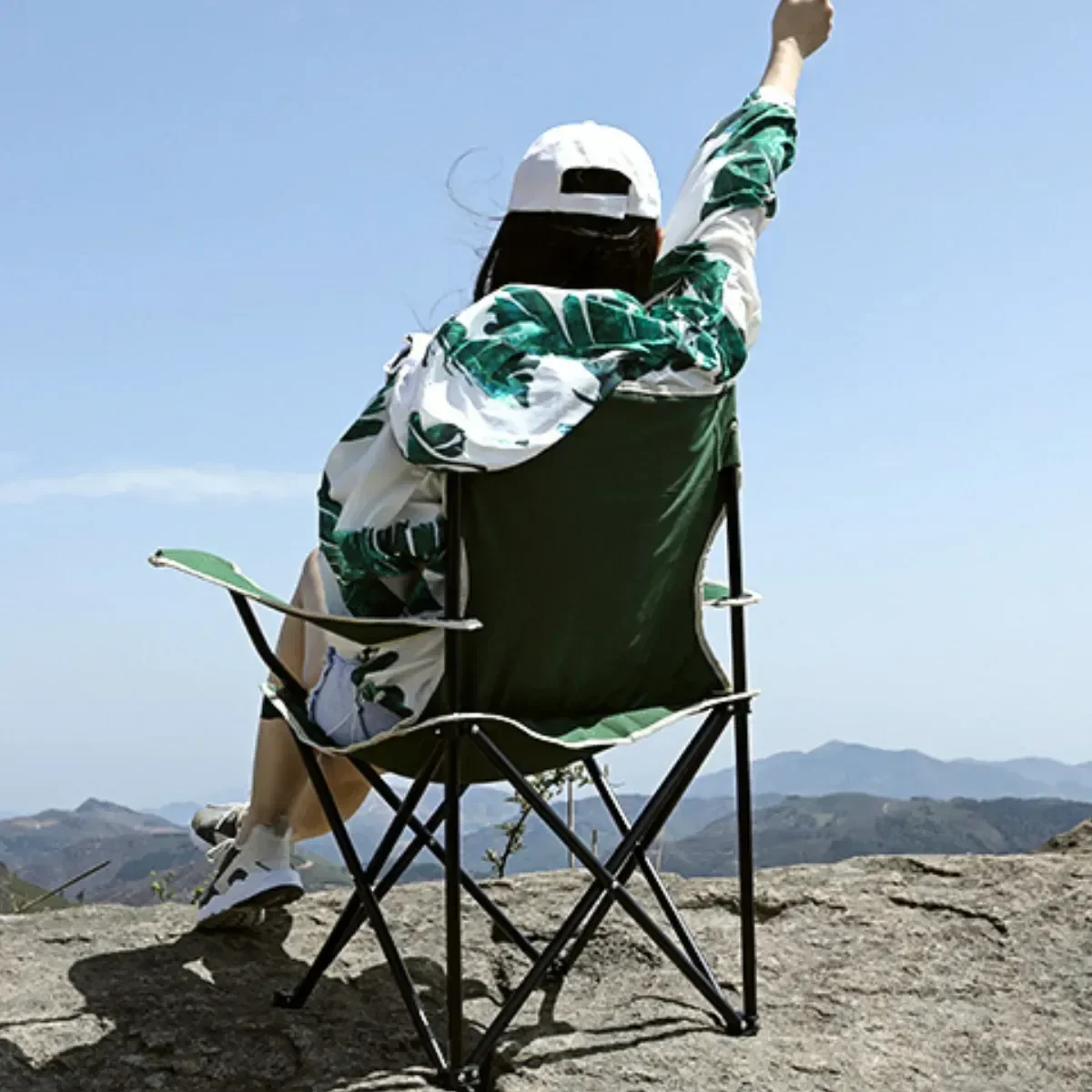Ver imagem 7 de Cadeira de Pesca Dobrável com Apoio de Braço Cor: Verde Re151 Snel Camping