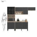 Ver imagem 5 de Cozinha Completa Modulada 10 Portas e 2 Gavetas com Tampo e Pés Reguláveis 260x219x52cm
