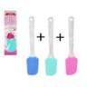 Kit com 3 Unidades Espátula Pão Duro de Silicone Cabo Acrílico Glitter Linha Confeiteiro 25 cm - 1