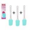Kit com 3 Unidades Espátula Pão Duro de Silicone Cabo Acrílico Glitter Linha Confeiteiro 25 cm - 3