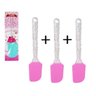 Kit com 3 Unidades Espátula Pão Duro de Silicone Cabo Acrílico Glitter Linha Confeiteiro 25 cm - 4