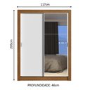 Ver imagem 3 de Guarda-Roupa Solteiro Madesa Dallas Plus 2 Portas de Correr com Espelho 4 Gavetas Rustic/Branco Cor: