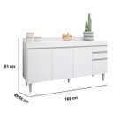 Ver imagem 4 de Balcão de Pia para Cozinha 160 cm 4 Portas Loren Branco