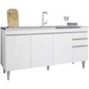 Ver imagem 1 de Balcão de Pia para Cozinha 160 cm 4 Portas Loren Branco