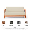 Ver imagem 6 de Kit Poltrona e Sofá Varanda Samoa Madeira Maciça com Cordas Náutica Linho Pérola - Desk Design