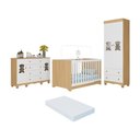 Ver imagem 1 de Quarto de Bebê Completo C/berço Americano 3 em 1 Colchão Ternura Multimóveis Mp4675 Madeirado/