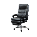 Ver imagem 1 de Cadeira Presidente 9011 Preta com 7 Pontos Apoio Aos Pés Couro Ecológico