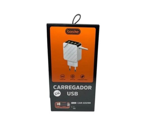 Carregador V8 3.1A 3 USB Basike Car-G5098 - 5