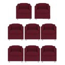 Ver imagem 1 de Kit 8 Poltronas Decorativa Tilla Suede Marsala - Twdecora