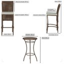 Ver imagem 2 de Mesa Bistrô com 2 Banquetas Roma Marrom Corda Náutica Estofado 3 Trama Original