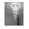 Lustre em Cristais Espiral com 2m Metros para Vão de Escada Teto Alto Pé Direito - 1