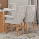 Ver imagem 5 de Kit 4 Cadeiras de Jantar Estofadas Luar Marrom Amêndoa/Mosaico Cinza