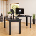 Ver imagem 6 de Mesa em L 150x150 Home Office Estudo Preta ou Mel Clickforte Preto