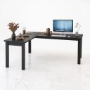 Ver imagem 3 de Mesa em L 150x150 Home Office Estudo Preta ou Mel Clickforte Preto