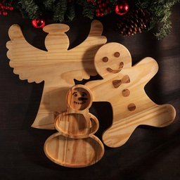 Tábua Woodart Anjo em Madeira Pinus 30cm x 35cm x 1,5cm - 2