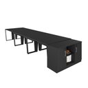 Ver imagem 2 de Plataforma Trabalho 1,20m P/ 6 Pessoas com Armário F5 Office Cor:preto
