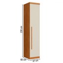 Ver imagem 3 de Guarda-roupa Solteiro Facinium 1 Porta 4 Prateleiras Cinamomo/off Arenas - Pnr Móveis