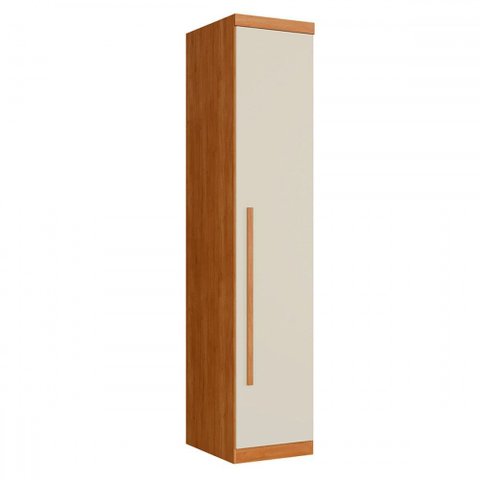 Guarda-roupa Solteiro Facinium 1 Porta 4 Prateleiras Cinamomo/off Arenas - Pnr Móveis