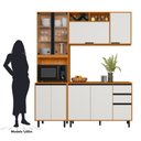Ver imagem 3 de Cozinha Modulada Compacta com Nichos 3 Peças 180cm Ravena Poliman Móveis