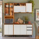 Ver imagem 1 de Cozinha Modulada Compacta com Nichos 3 Peças 180cm Ravena Poliman Móveis