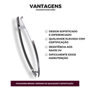 Ver imagem 2 de Puxador de Alumínio para Portas Polido Dubai 80cm Brimak