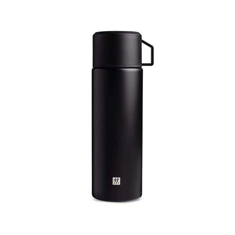 Garrafa Térmica 1000ml em Aço Inox e Silicone Preta Fosca Thermos Zwilling